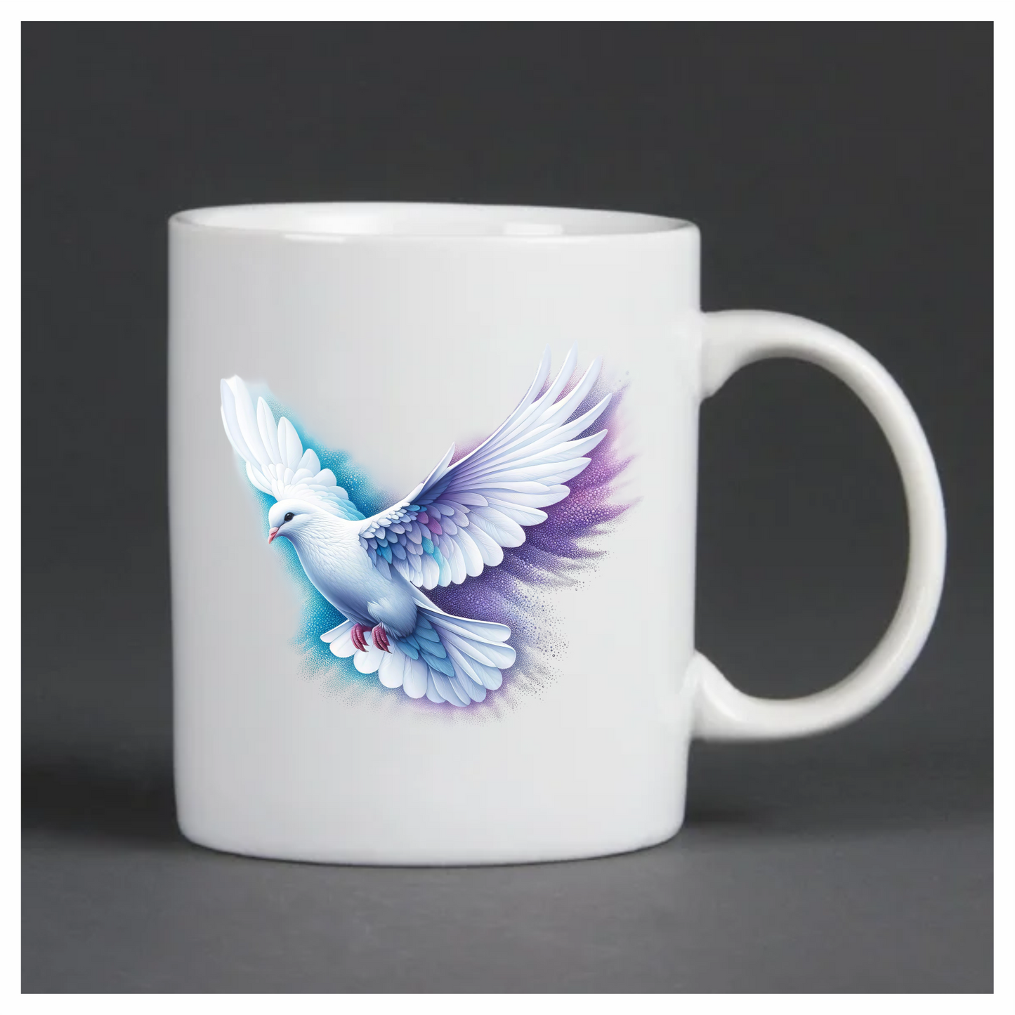 White Dove Bird With Purple Background Vinyl Sticker Decal