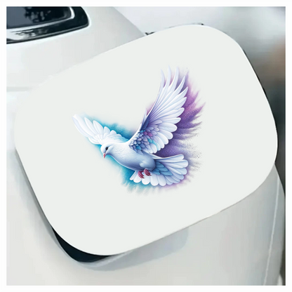 White Dove Bird With Purple Background Vinyl Sticker Decal