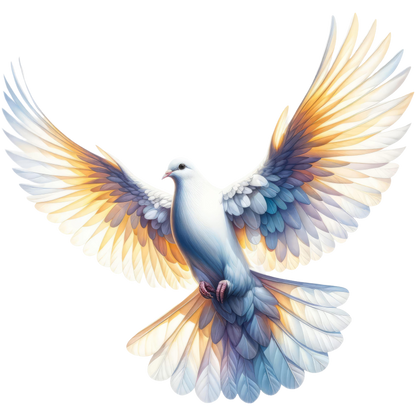 White Dove Bird With Spread Wings Vinyl Sticker Decal