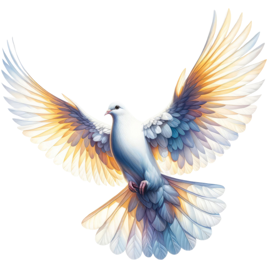 White Dove Bird With Spread Wings Vinyl Sticker Decal
