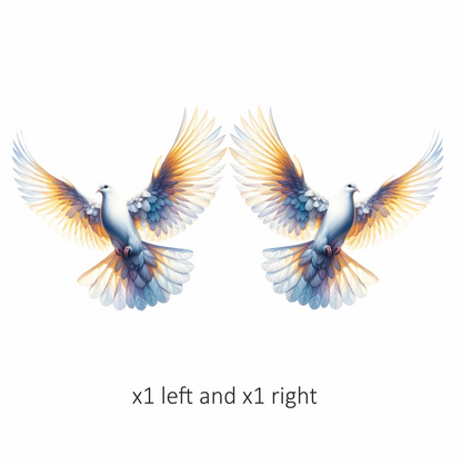 White Dove Bird With Spread Wings Vinyl Sticker Decal