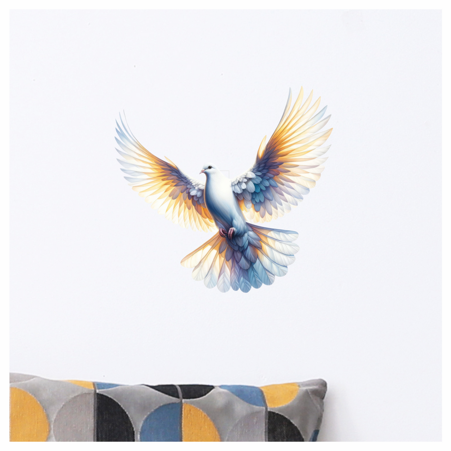 White Dove Bird With Spread Wings Vinyl Sticker Decal