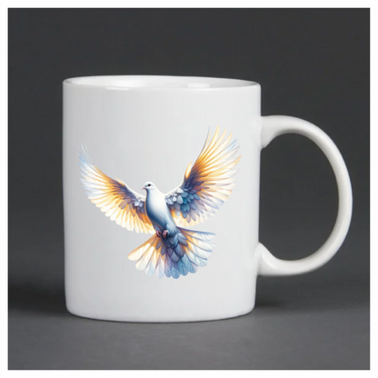 White Dove Bird With Spread Wings Vinyl Sticker Decal