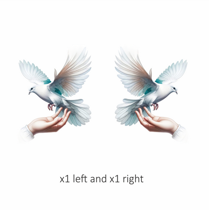 White Dove Bird On Human Hand Vinyl Sticker Decal