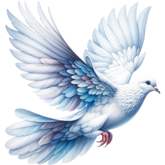 White Dove Bird With Open Wings Vinyl Sticker Decal