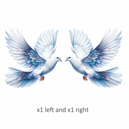 White Dove Bird With Open Wings Vinyl Sticker Decal