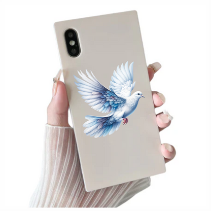 White Dove Bird With Open Wings Vinyl Sticker Decal
