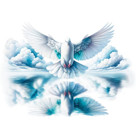 White Dove Bird With Water Reflection Vinyl Sticker Decal