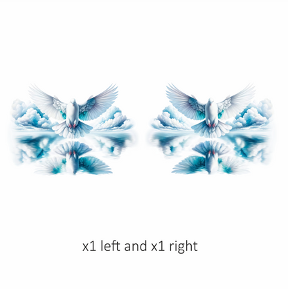 White Dove Bird With Water Reflection Vinyl Sticker Decal