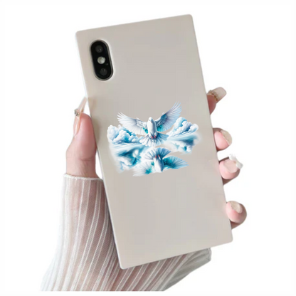 White Dove Bird With Water Reflection Vinyl Sticker Decal