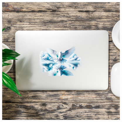 White Dove Bird With Water Reflection Vinyl Sticker Decal