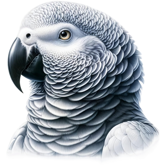 Grey Parrot Bird Head Close Up Vinyl Sticker Decal
