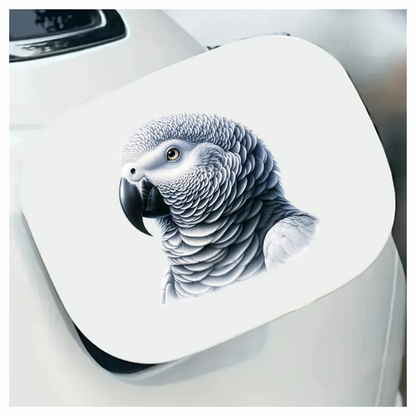 Grey Parrot Bird Head Close Up Vinyl Sticker Decal