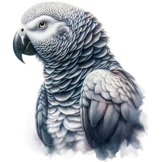 Grey Parrot Bird Close Up View Vinyl Sticker Decal
