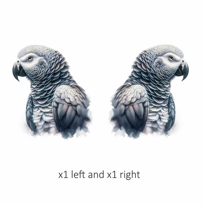 Grey Parrot Bird Close Up View Vinyl Sticker Decal