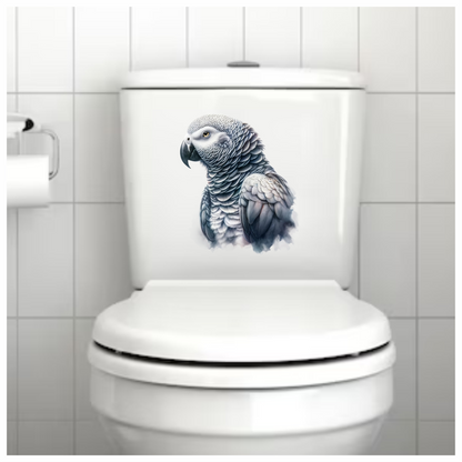 Grey Parrot Bird Close Up View Vinyl Sticker Decal