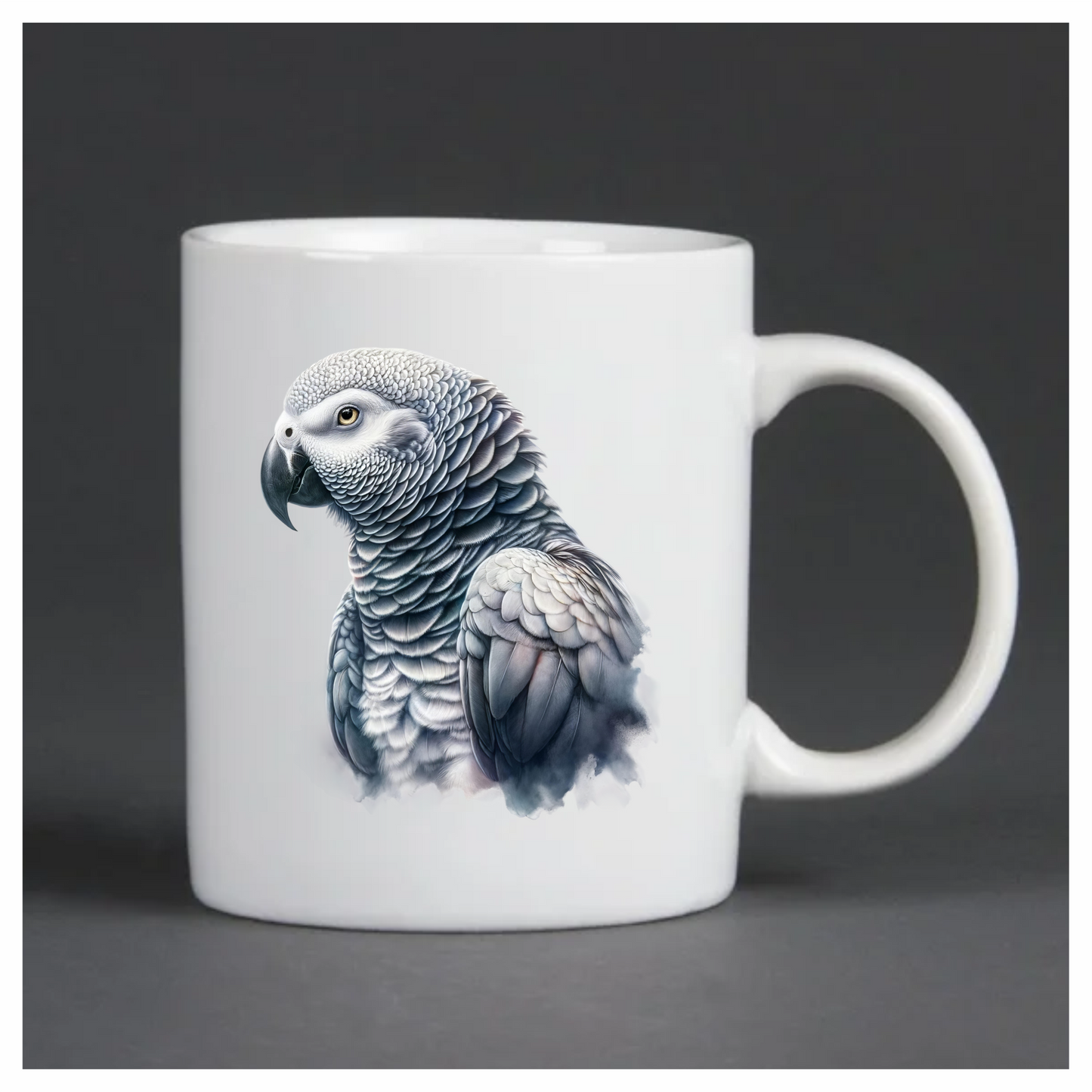 Grey Parrot Bird Close Up View Vinyl Sticker Decal