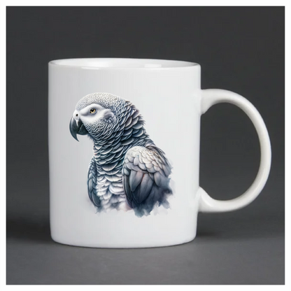 Grey Parrot Bird Close Up View Vinyl Sticker Decal