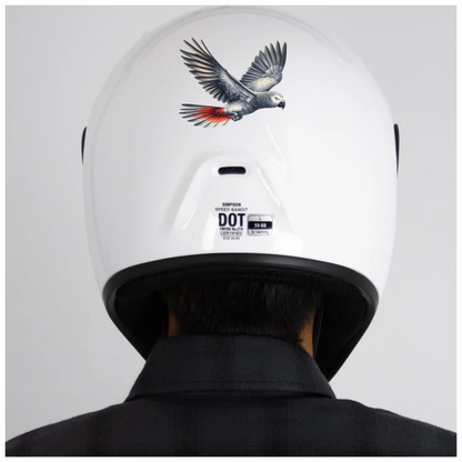 Grey Parrot Bird Flying With Wings Vinyl Sticker Decal