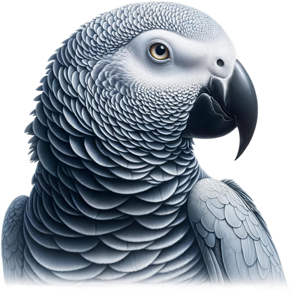 Grey Parrot Bird Head Close Up Vinyl Sticker Decal