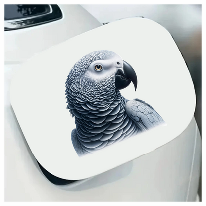 Grey Parrot Bird Head Close Up Vinyl Sticker Decal