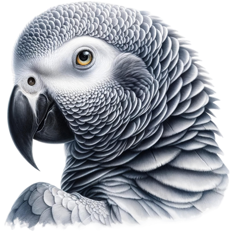 Grey Parrot African Bird Close Vinyl Sticker Decal