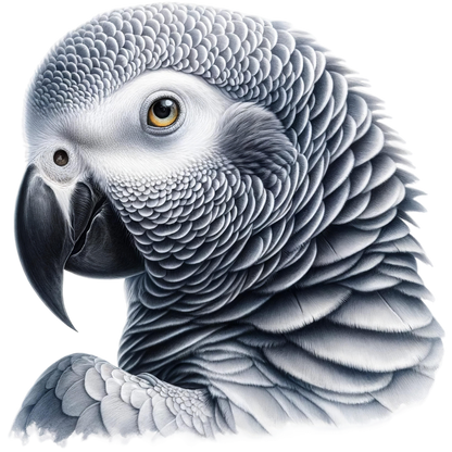 Grey Parrot African Bird Close Vinyl Sticker Decal