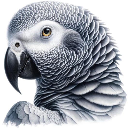 Grey Parrot African Bird Close Vinyl Sticker Decal