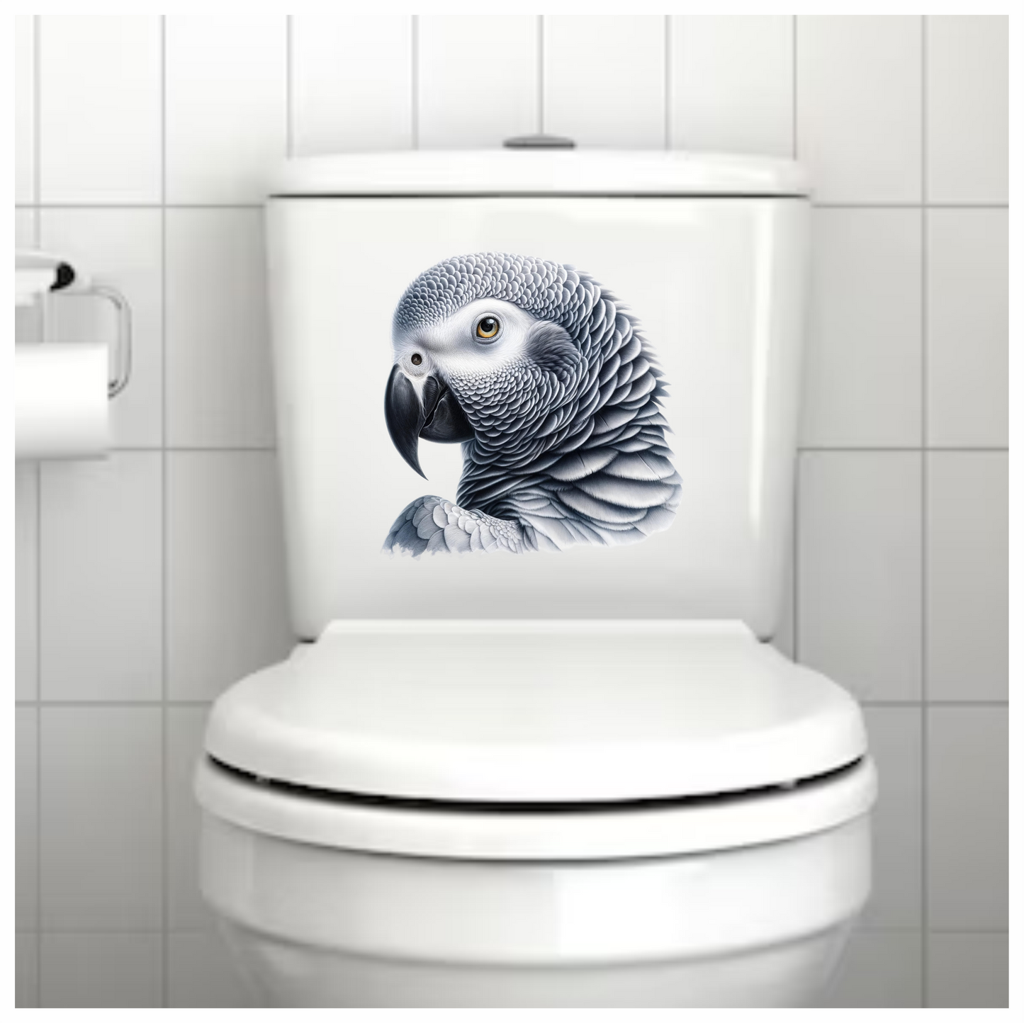 Grey Parrot African Bird Close Vinyl Sticker Decal