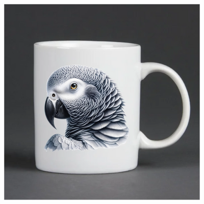Grey Parrot African Bird Close Vinyl Sticker Decal