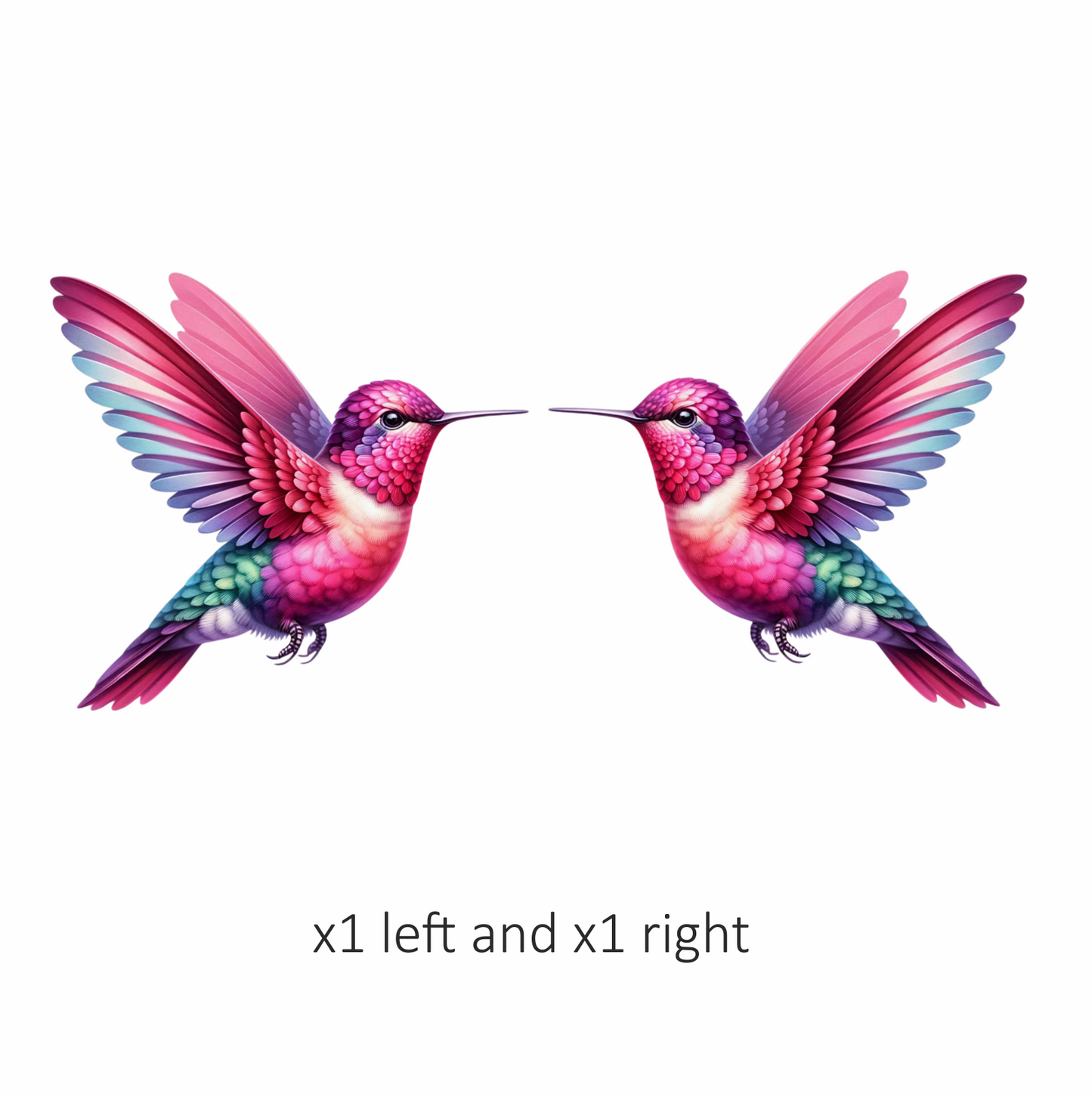 Pink Hummingbird Bird Flying With Wings Vinyl Sticker Decal