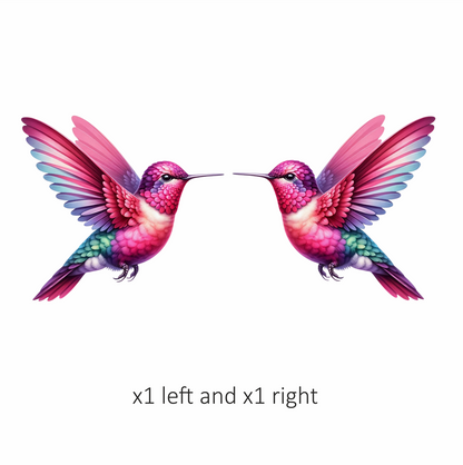 Pink Hummingbird Bird Flying With Wings Vinyl Sticker Decal
