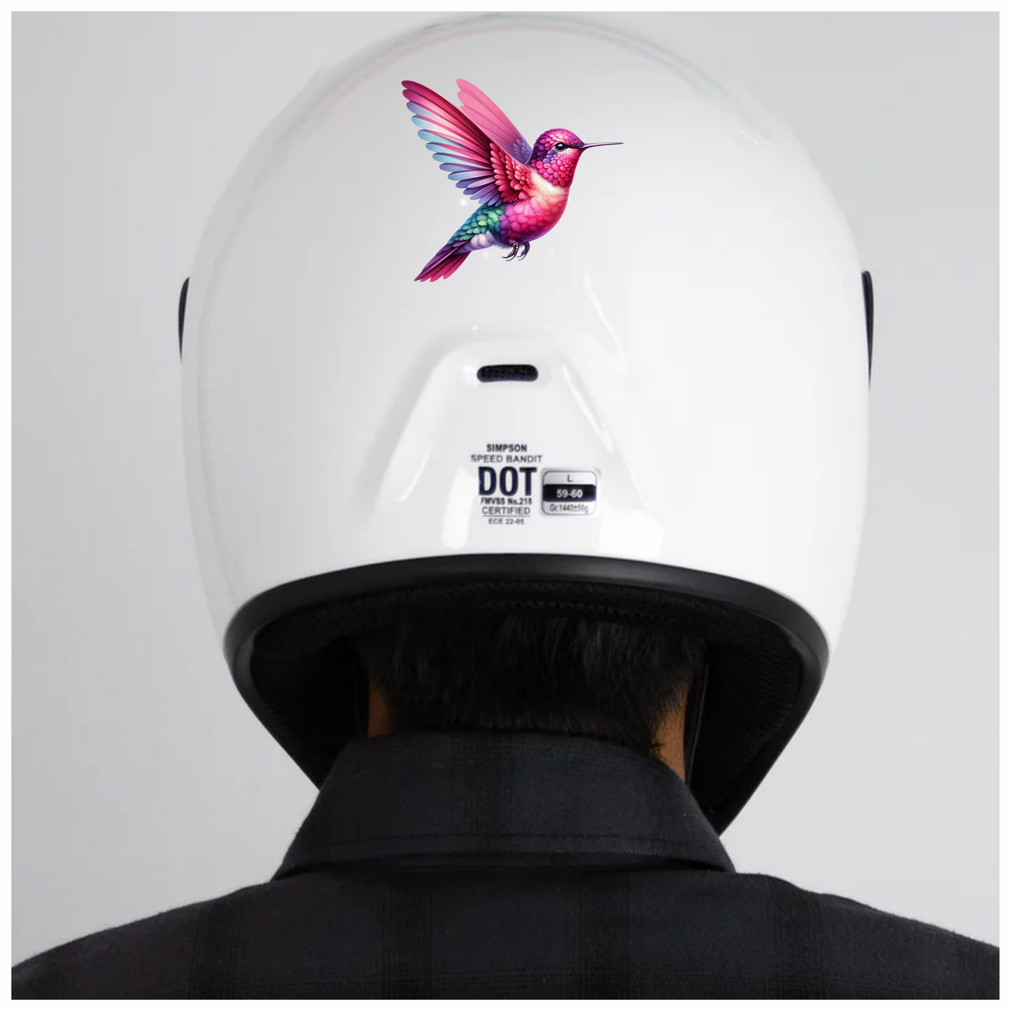Pink Hummingbird Bird Flying With Wings Vinyl Sticker Decal