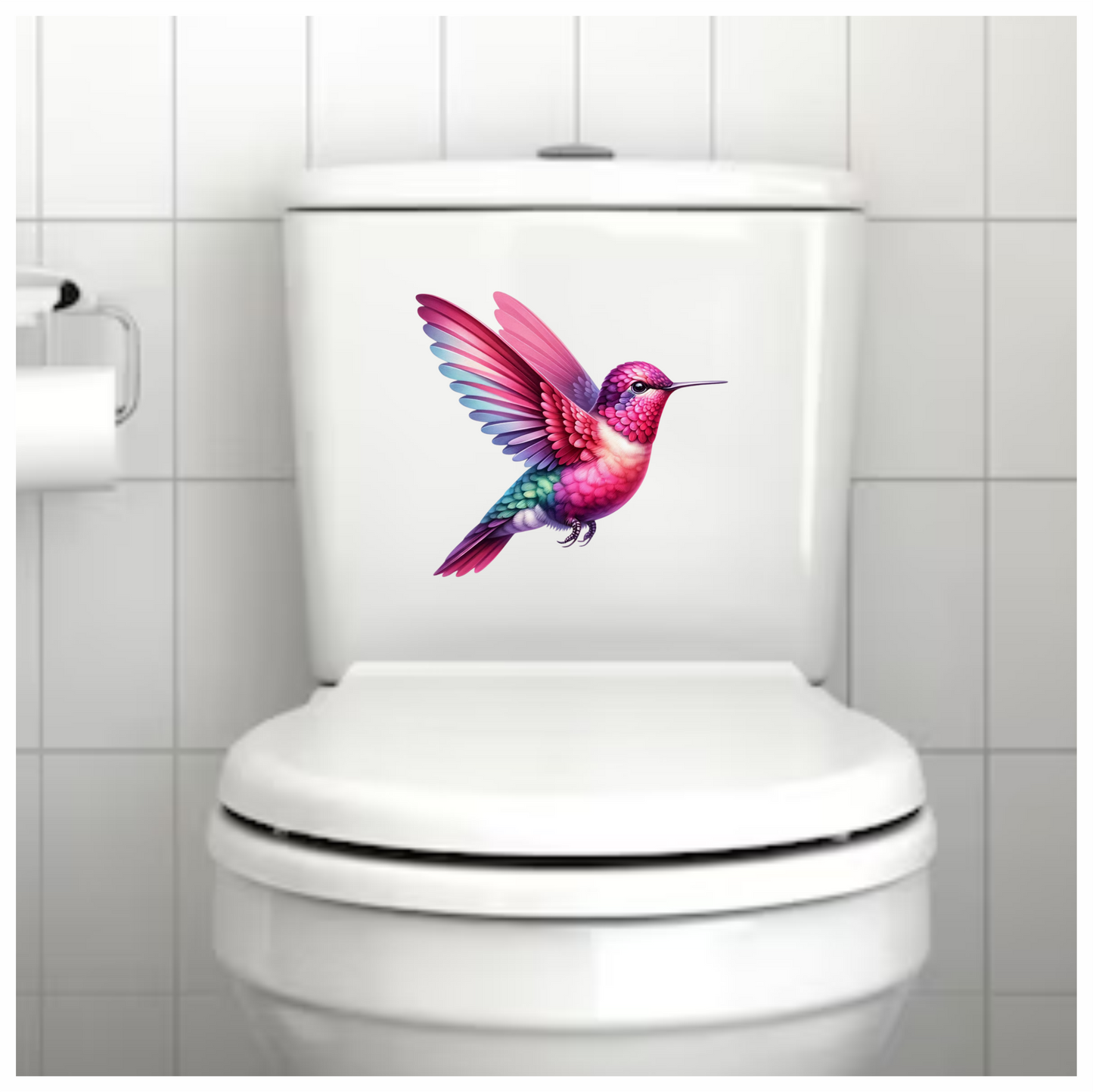 Pink Hummingbird Bird Flying With Wings Vinyl Sticker Decal