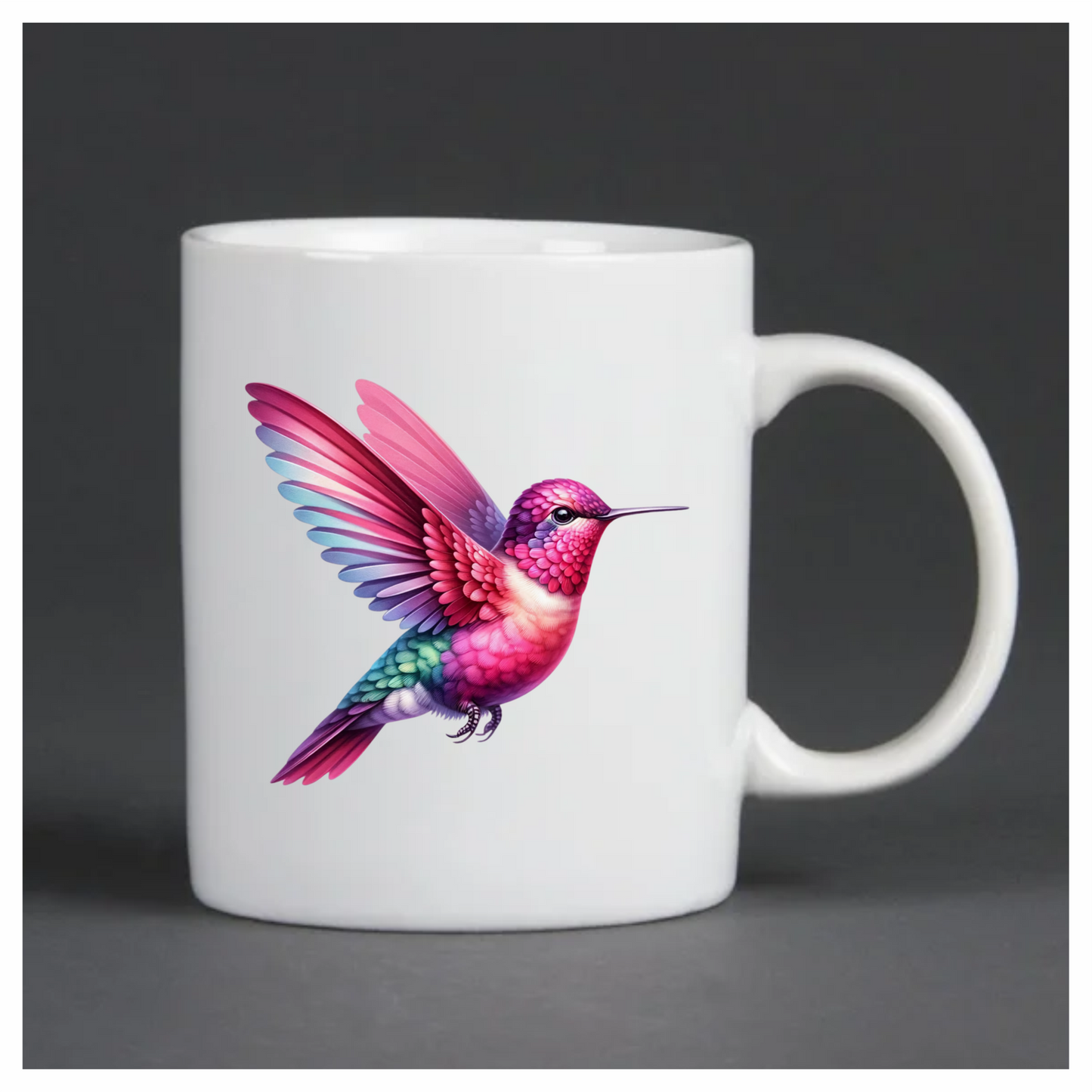 Pink Hummingbird Bird Flying With Wings Vinyl Sticker Decal