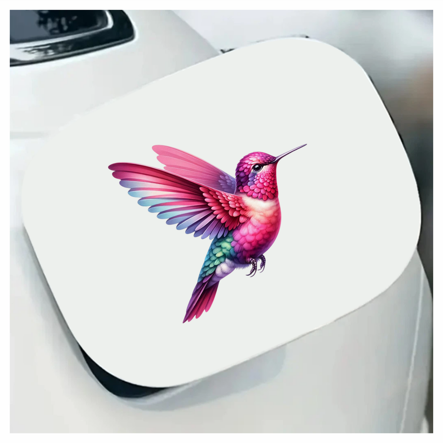 Pink Hummingbird Bird Flying With Wings Vinyl Sticker Decal