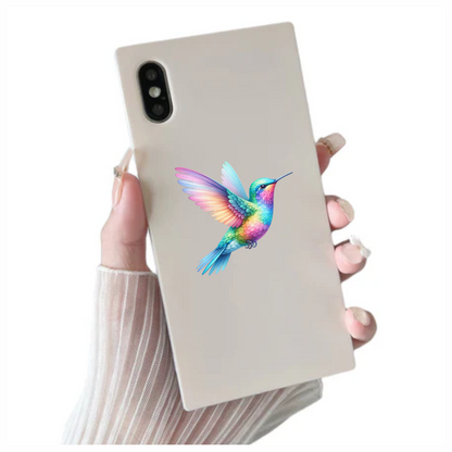 Rainbow Hummingbird Bird Flying With Wings Vinyl Sticker Decal