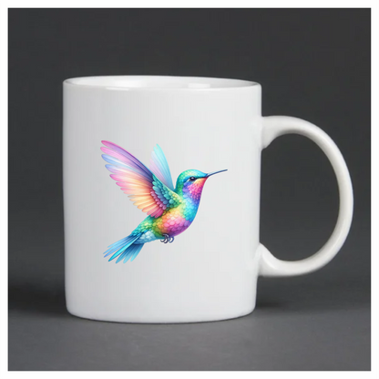 Rainbow Hummingbird Bird Flying With Wings Vinyl Sticker Decal
