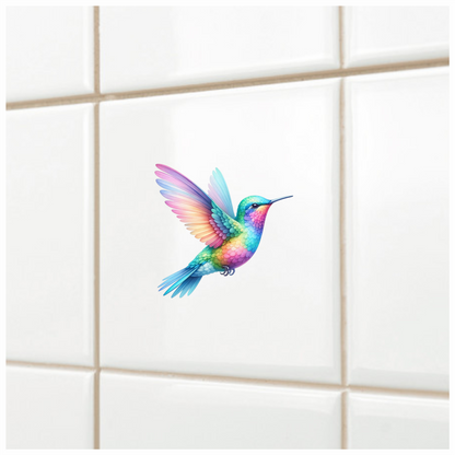 Rainbow Hummingbird Bird Flying With Wings Vinyl Sticker Decal