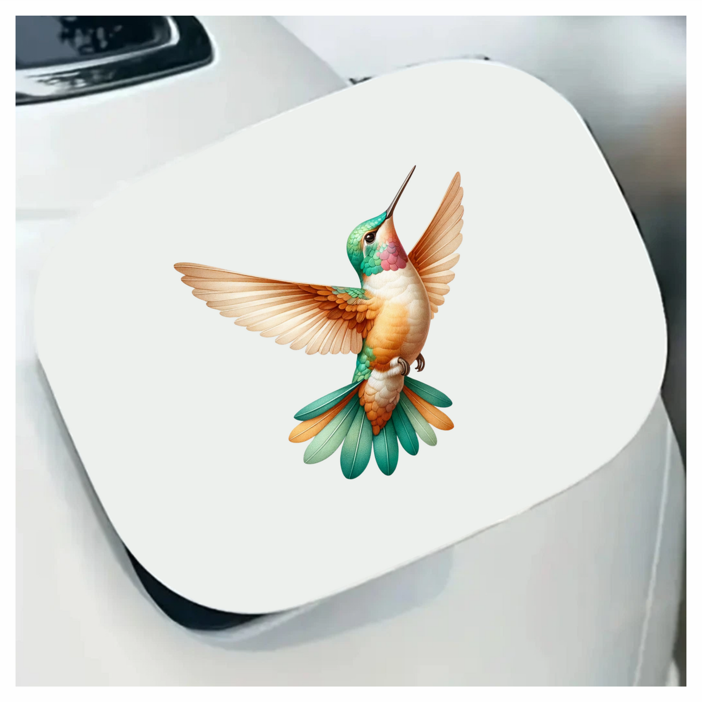 Orange Hummingbird Bird Flying With Wings Vinyl Sticker Decal