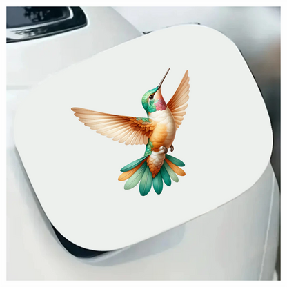 Orange Hummingbird Bird Flying With Wings Vinyl Sticker Decal
