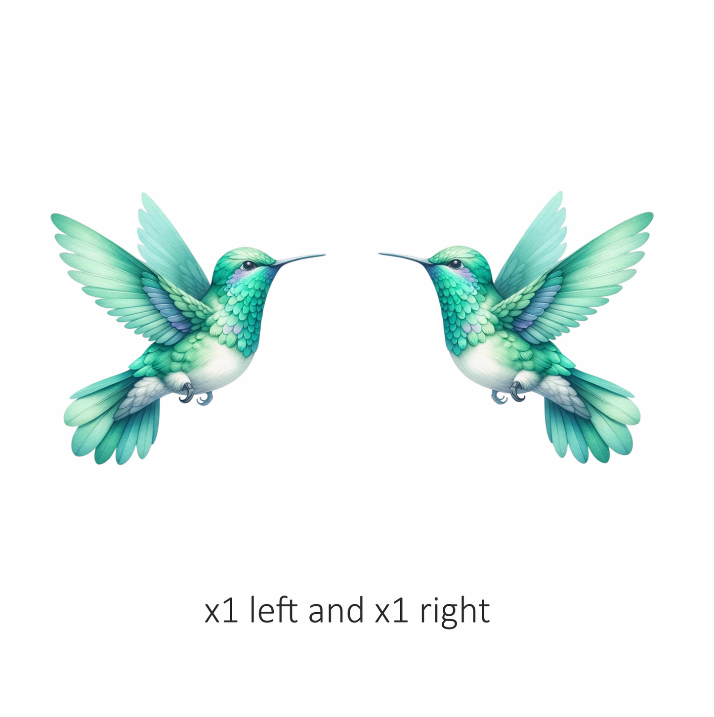 Green Hummingbird Bird Flying With Wings Vinyl Sticker Decal