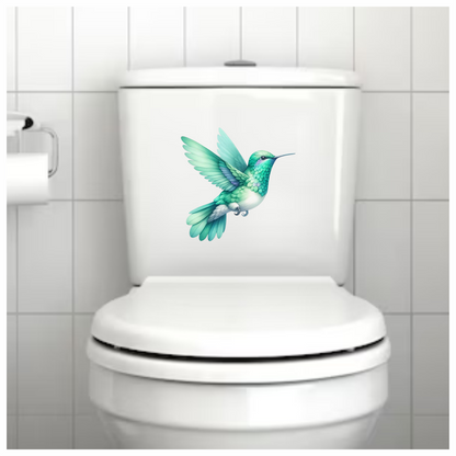Green Hummingbird Bird Flying With Wings Vinyl Sticker Decal
