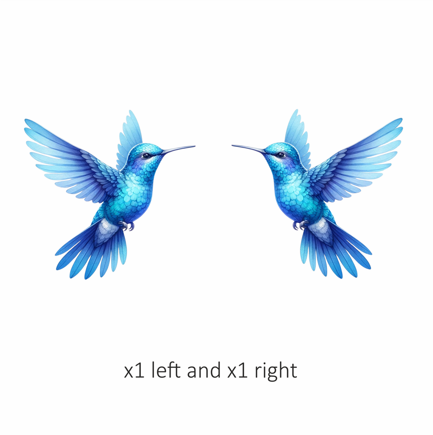 Blue Hummingbird Bird Flying With Wings Vinyl Sticker Decal