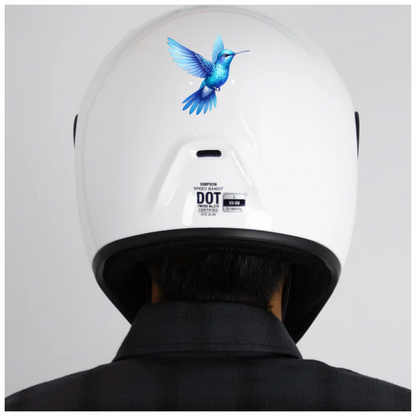 Blue Hummingbird Bird Flying With Wings Vinyl Sticker Decal