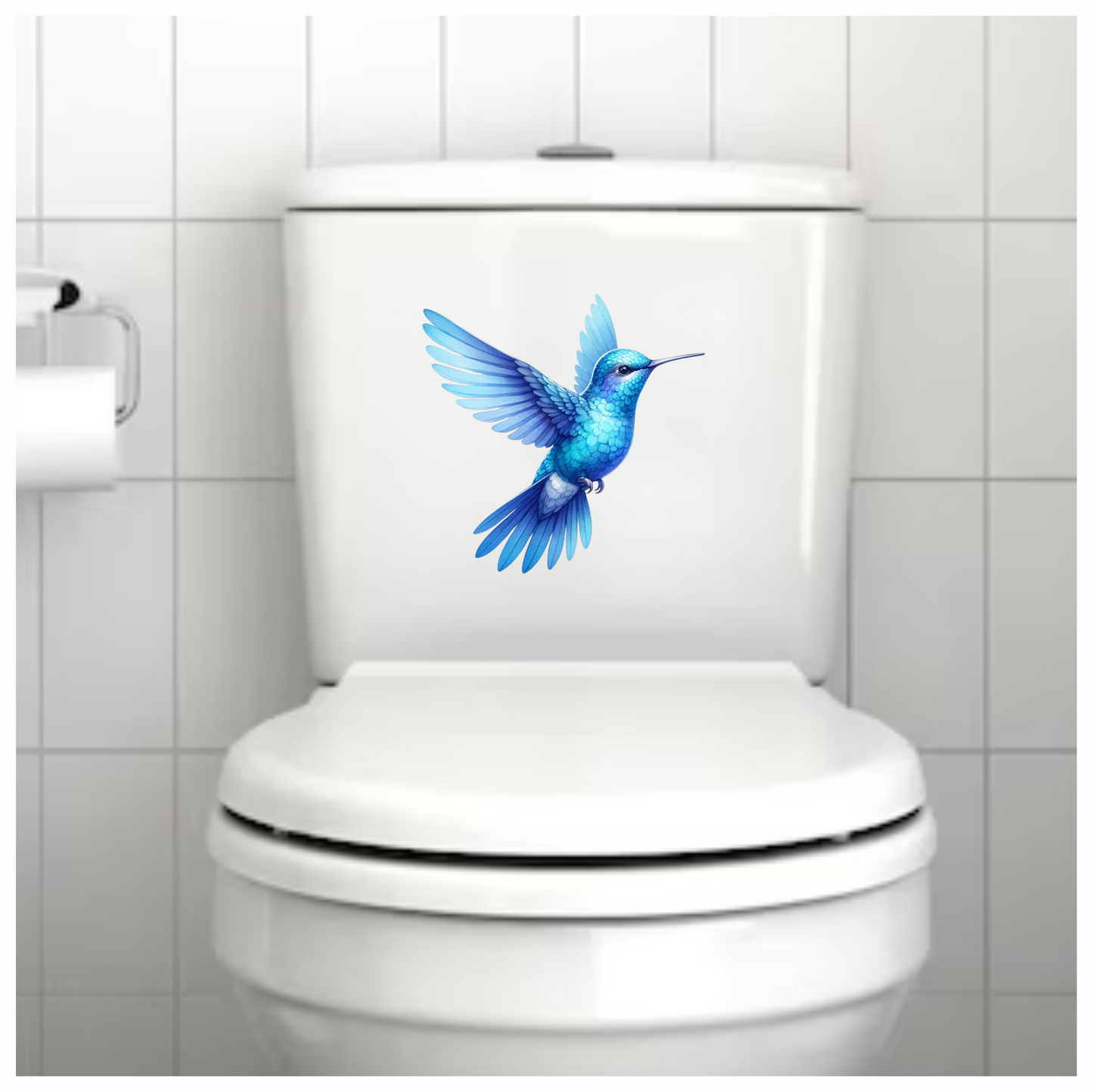 Blue Hummingbird Bird Flying With Wings Vinyl Sticker Decal
