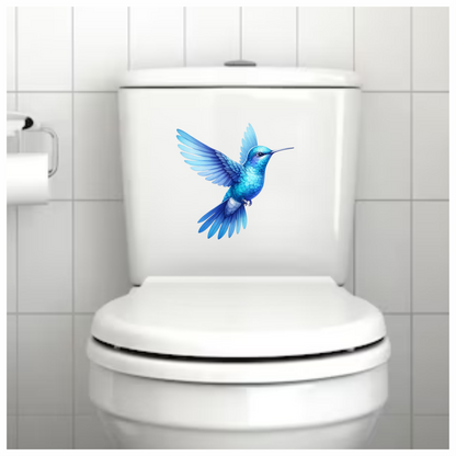 Blue Hummingbird Bird Flying With Wings Vinyl Sticker Decal