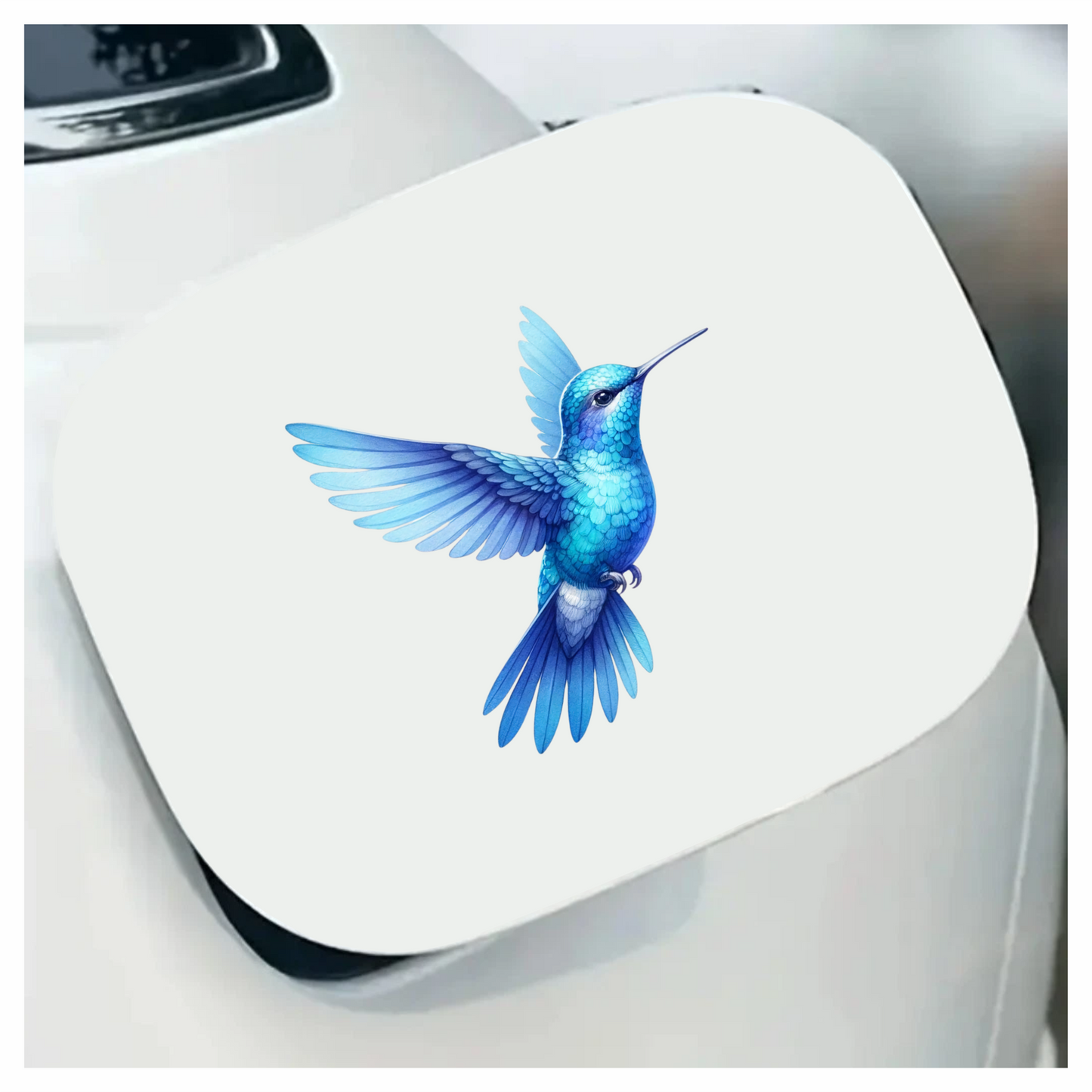 Blue Hummingbird Bird Flying With Wings Vinyl Sticker Decal