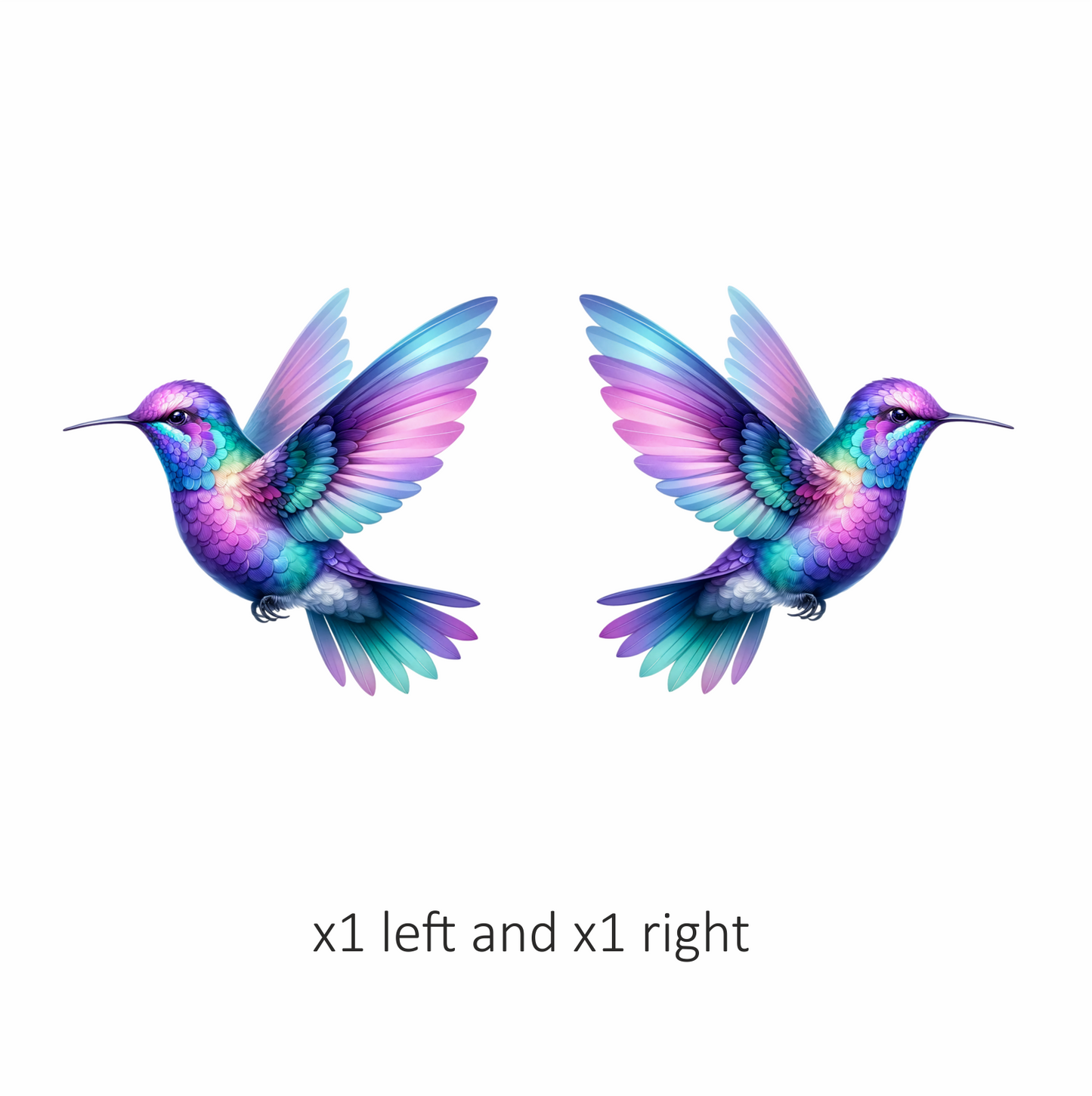 Purple Hummingbird Bird Flying With Wings Vinyl Sticker Decal