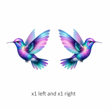 Purple Hummingbird Bird Flying With Wings Vinyl Sticker Decal